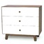 Merlin 3 drawer Dresser White/Walnut - Oeuf NYC